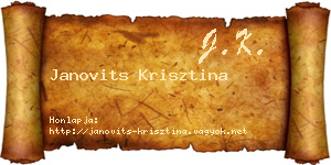Janovits Krisztina névjegykártya